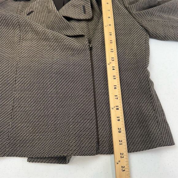Dana Buchman Women Brown Wool Moto Jacket Size 10 Asymmetric Zip - Picture 12 of 13